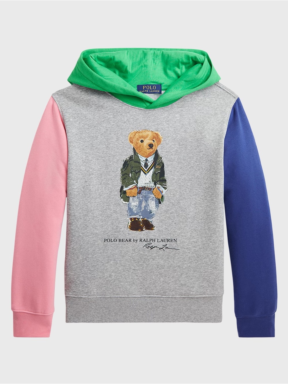 Polo Ralph Lauren Kids' Colorblock Polo Bear Seasonal Fleece Hoodie